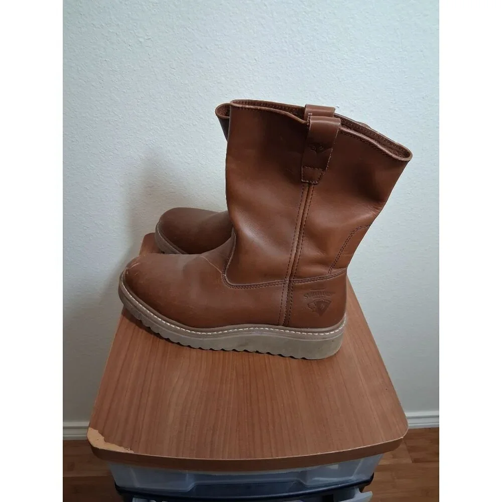 Herman Survivors Leather Boots Seminole Work Western Cowboy Brown Men's Size 8